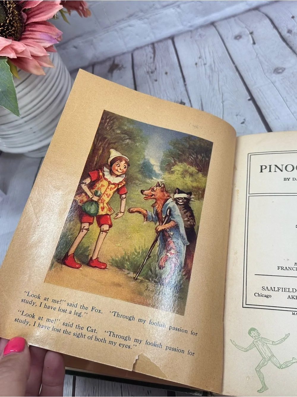 vtg 1924 Pinocchio D. collodi mayflower series hardcover illustrated children’s